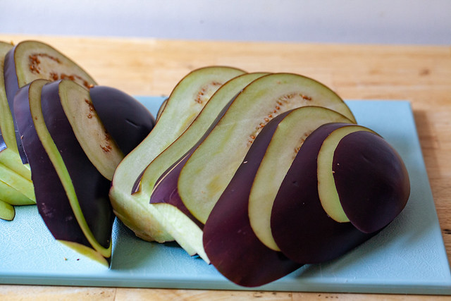sliced eggplant planks